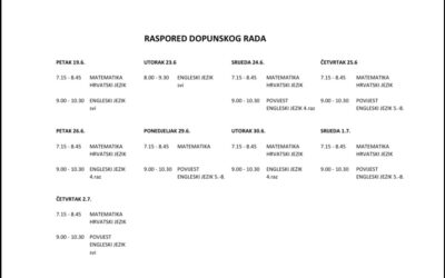 Raspored dopunskog rada
